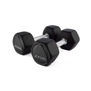 Mancuernas Hexagonales de Goma  Gris