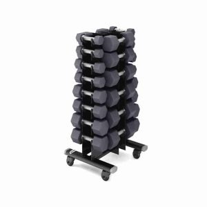 Rack Vertical para 16  Mancuernas Hexagonal Negro